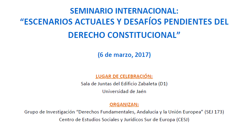 Seminario Internacional: Escenarios Actuales y Desafíos Pendientes del Derecho Constitucional